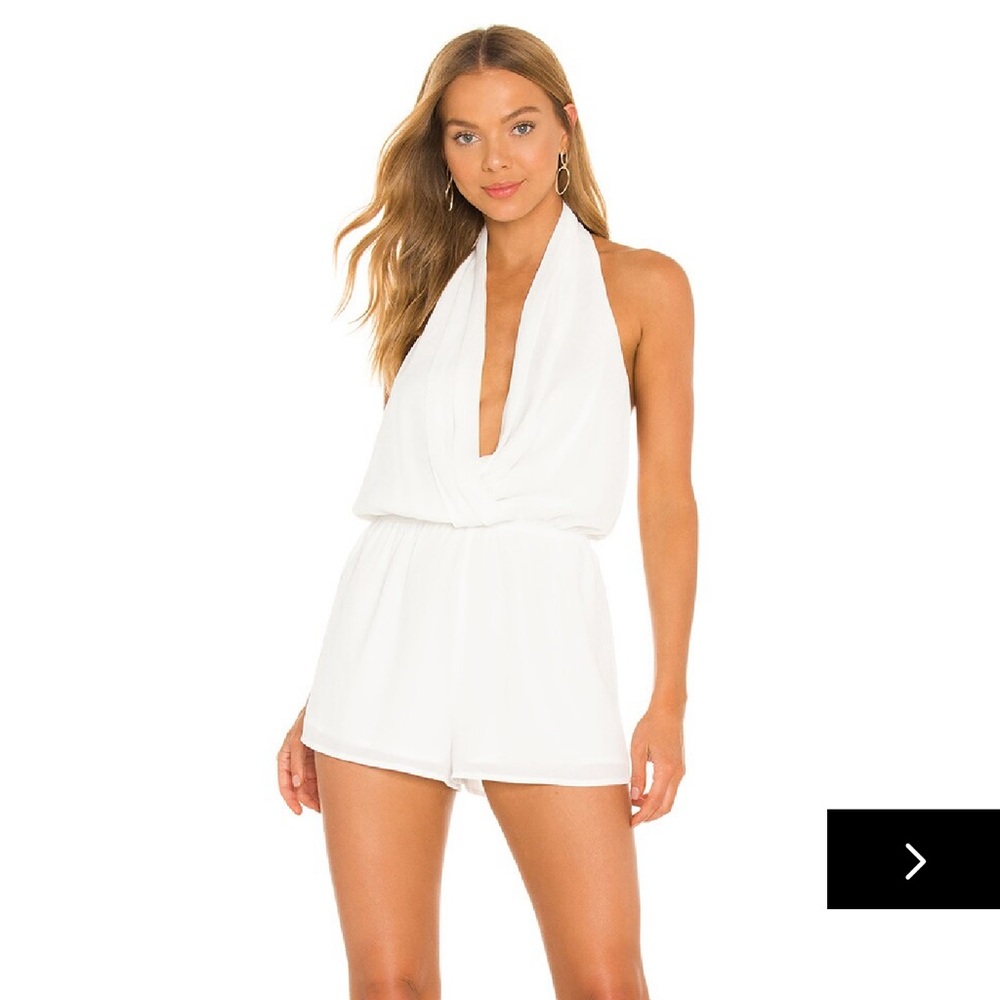 Superdown White Emma Halter Romper